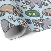 Cute Wasbeer "Vuilnisbeer" Patroon Cadeaupapier (Rol Hoek)