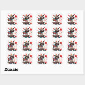 Cute Wasbeerfeest met Cadeau Doos 🦝 Vierkante Sticker (Vel)