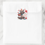Cute Wasbeerfeest met Cadeau Doos 🦝 Vierkante Sticker (Tas)