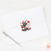 Cute Wasbeerfeest met Cadeau Doos 🦝 Vierkante Sticker (Envelop)