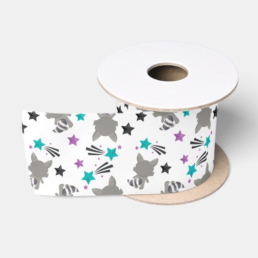 Cute Wasbeerpatroon Satijnen Lint (Spoel)