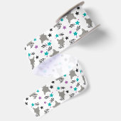 Cute Wasbeerpatroon Satijnen Lint (Achterkant)