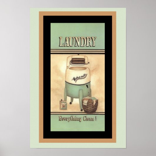 Cute Wash-O-Matic Vintage Ad Poster (Voorkant)
