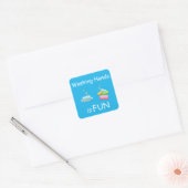 Cute Washing Hands is FUN Vierkante Sticker (Envelop)
