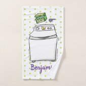 Cute wasmachine cartoon illustratie bad handdoek (Handdoek)