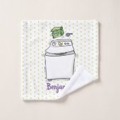 Cute wasmachine cartoon illustratie bad handdoek (Wasdoekje)