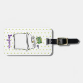 Cute wasmachine cartoon illustratie bagagelabel (Voorkant horizontaal)