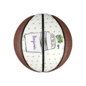 Cute wasmachine cartoon illustratie basketbal (Verticaal)