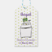 Cute wasmachine cartoon illustratie cadeaulabel (Achterkant)