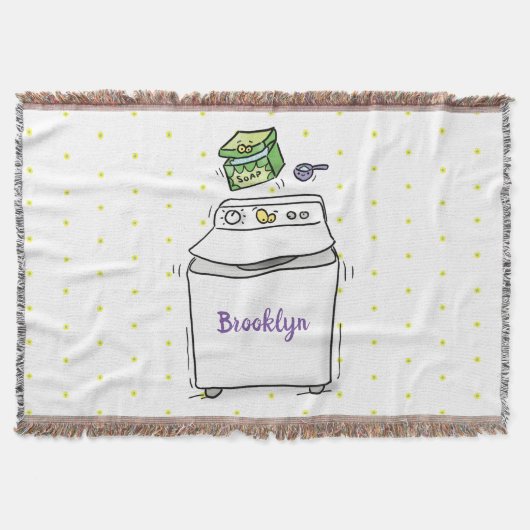 Cute wasmachine cartoon illustratie deken (Voorkant)