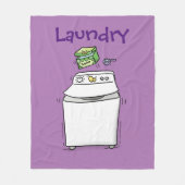 Cute wasmachine cartoon illustratie fleece deken (Voorkant)