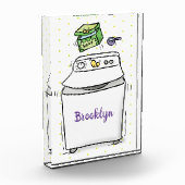 Cute wasmachine cartoon illustratie fotoblokken (Links)