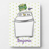 Cute wasmachine cartoon illustratie fotoplaat (voorkant)