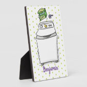 Cute wasmachine cartoon illustratie fotoplaat (Zijkant)