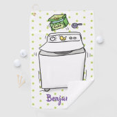 Cute wasmachine cartoon illustratie golfhanddoek (Insitu)
