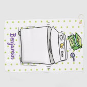 Cute wasmachine cartoon illustratie golfhanddoek (Horizontaal)