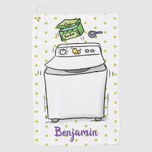Cute wasmachine cartoon illustratie golfhanddoek