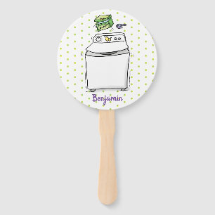 Cute wasmachine cartoon illustratie handwaaier