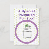 Cute wasmachine cartoon illustratie kaart (Achterkant)