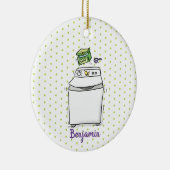 Cute wasmachine cartoon illustratie keramisch ornament (Rechts)