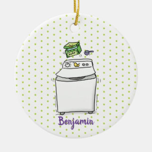 Cute wasmachine cartoon illustratie keramisch ornament