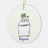 Cute wasmachine cartoon illustratie keramisch ornament (Links)