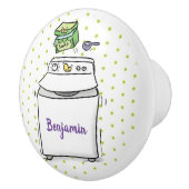 Cute wasmachine cartoon illustratie keramische knop (Rechts)