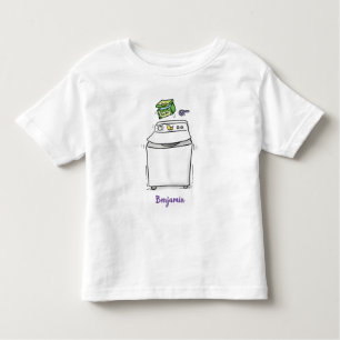Cute wasmachine cartoon illustratie kinder shirts