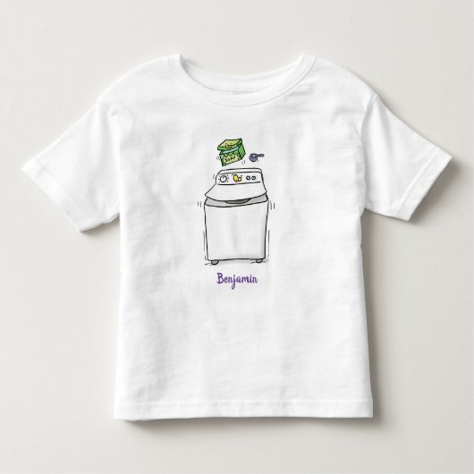 Cute wasmachine cartoon illustratie kinder shirts (Voorkant)