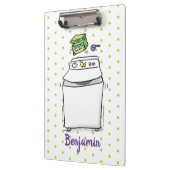 Cute wasmachine cartoon illustratie klembord (Links)