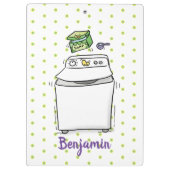 Cute wasmachine cartoon illustratie klembord (Achterkant)
