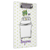 Cute wasmachine cartoon illustratie klembord (Rechts)