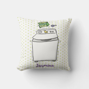 Cute wasmachine cartoon illustratie kussen
