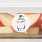 Cute wasmachine cartoon illustratie labels (Aangebracht)