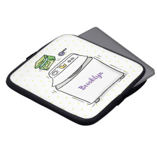 Cute wasmachine cartoon illustratie laptop sleeve