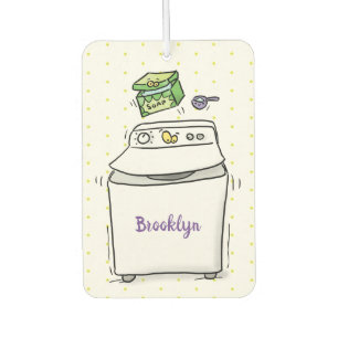 Cute wasmachine cartoon illustratie luchtverfrisser