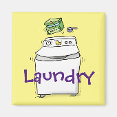 Cute wasmachine cartoon illustratie magneet (Voorkant)