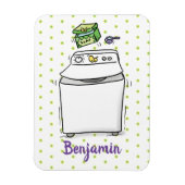 Cute wasmachine cartoon illustratie magneet (Verticaal)
