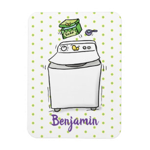 Cute wasmachine cartoon illustratie magneet