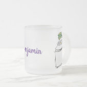 Cute wasmachine cartoon illustratie matglas koffiemok (Voorkant rechts)