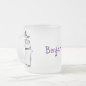 Cute wasmachine cartoon illustratie matglas koffiemok (Voorkant links)