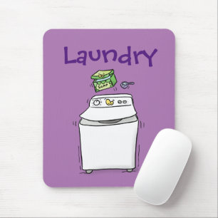 Cute wasmachine cartoon illustratie muismat