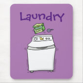Cute wasmachine cartoon illustratie muismat (Voorkant)