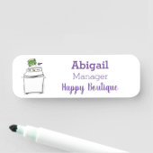 Cute wasmachine cartoon illustratie naamplaatje (In situ)