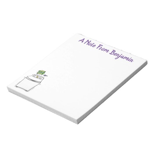 Cute wasmachine cartoon illustratie notitieblok (Linkerzijde)