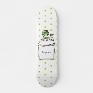 Cute wasmachine cartoon illustratie persoonlijk skateboard