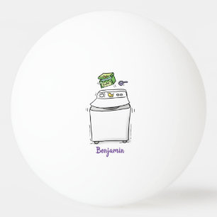 Cute wasmachine cartoon illustratie pingpongbal