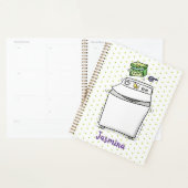 Cute wasmachine cartoon illustratie planner (Display)