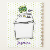 Cute wasmachine cartoon illustratie planner (Achterkant)