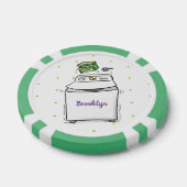 Cute wasmachine cartoon illustratie poker chips (Enkel)